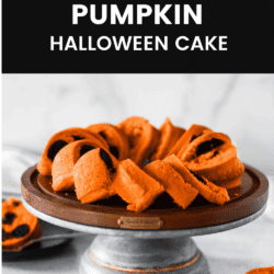 Polka Dot Pumpkin Halloween Cake