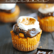 Pumpkin S'mores Cupcakes combine everyone's favorite summer treat with an iconic Fall-time flavor!