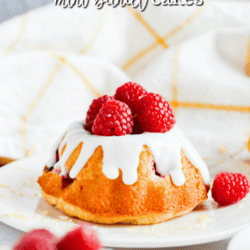 These mini bundt cakes are bursting with lemon flavor, soaked in a sweet lemon syrup, and filled with juicy raspberries.