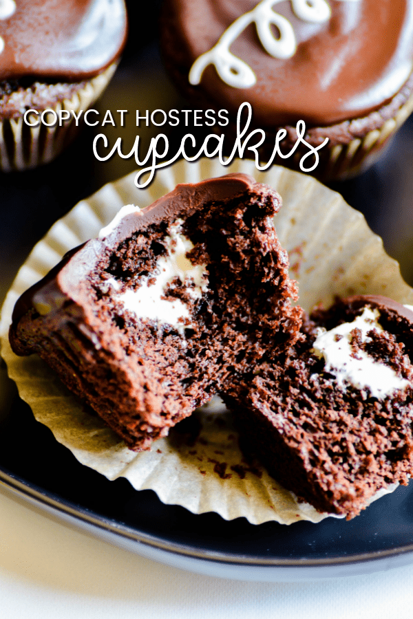 Have you ever made Hostess Cupcakes at home? SO GOOD! Chocolate cupcakes filled with homemade vanilla cream and topped with a rich chocolate ganache.
