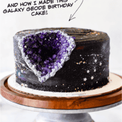Black Frosting Recipe + Galaxy Geode Birthday Cake